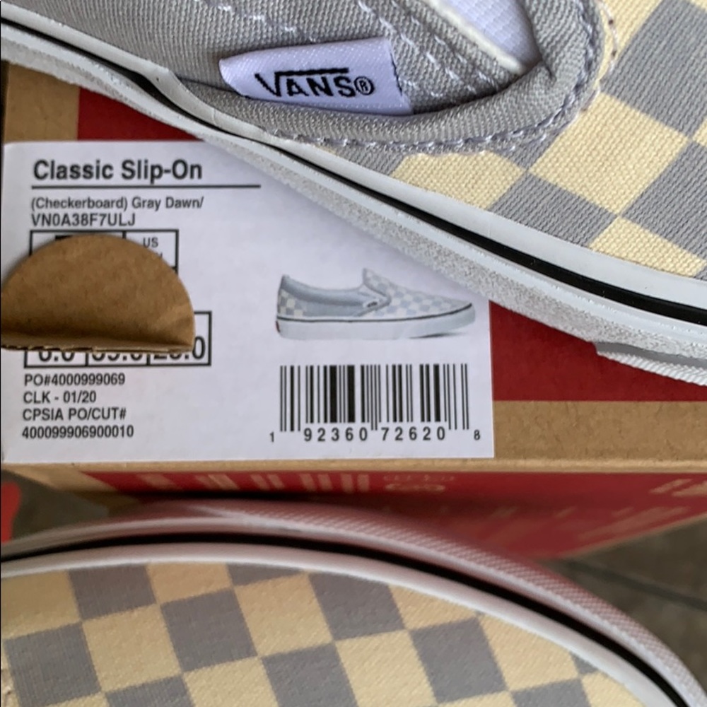 VANS CLASSIC SLIP ON CHECKERBOARD GREY DAWN men’s - Picture 12 of 16